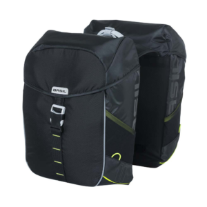 Basil Miles Doppelte Gepäckträgertasche 34L Black Lime